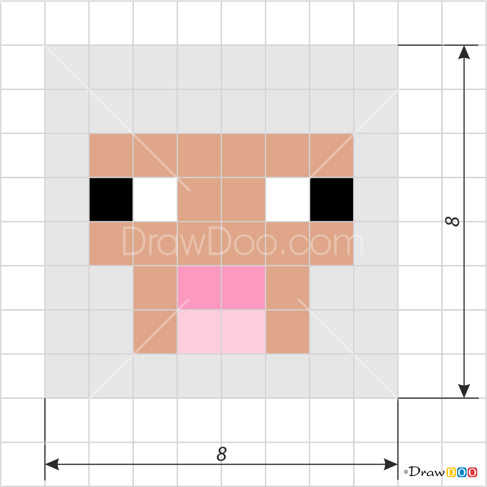 How to Draw Sheep Face, Pixel Minecraft